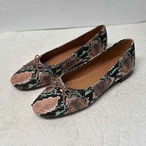 Madewell The Adele Snakeskin Ballet Flat Size 9.5